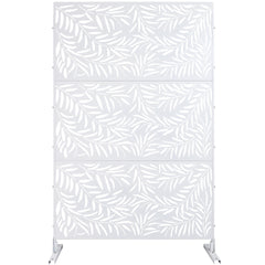 Outdoor & Indoor Privacy Screen Metal Privacy Screen 76" H×48" W, Freestanding Decorative Privacy Screen for Deck Balcony Patio, Privacy Fence Panels for Outside Lawn Garden PS119 WHITE