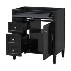 30'' Bathroom Vanity without Top Sink, Modern Bathroom Storage Cabinet with 2 Drawers and a Tip-out Drawer (NOT INCLUDE BASIN)