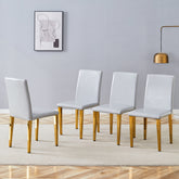 Four Light Gray PU dining chairs, simple and versatile, comfortable and accompanied. Exquisite and versatile dining chairs unlock a comfortable new experience.(Set of 4)