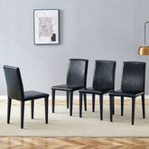 Four black PU dining chairs, simple and versatile, comfortable and accompanied. The exquisite and multifunctional dining chair has opened up a comfortable new experience. (4-piece set)W1151P263105