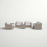 All-Weather Wicker 8-Piece Patio Sectional Set – Pre-Assembled with Cushions