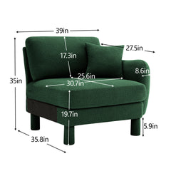 Lucas RSF sofa W/Pillow Polyester -Green