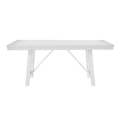 Contemporary White Finish 1pc Dining Table Wooden Kitchen Dining Furniture Farmhouse Aesthetic