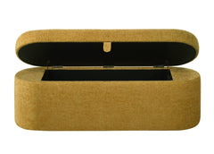 1pc Stylish Functional Storage Bench Spacious Hidden Compartment Cushioned Seat Sturdy Wooden Frame Fabric Upholstery Bedroom Entryway Living Spaces Gold Tweed