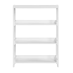 Modern 3-Shelves Bookcase White Finish Toy Storage Unit Display Rack Wooden Furniture 1pc
