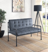 Brantley Gray Velvet & Sandy Gray Finish Loveseat