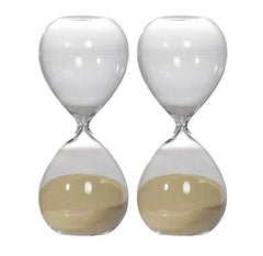 Set of 2, 8" Ferdinand 30-Minute Hourglass, Bisque Sand