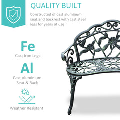 Bench Outdoor Bench, Cast Aluminum Outdoor Furniture, Metal Bench
