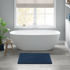 1 PCS 24x36" 100% Cotton Tufted 3000 GSM Reversible Bath Rug Navy