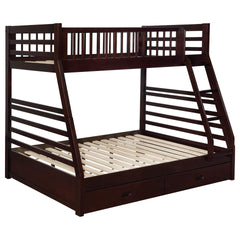 Newhall Cappuccino 2-drawers Twin Over Full Bunk Bed