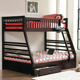 Newhall Cappuccino 2-drawers Twin Over Full Bunk Bed