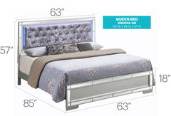 Glamorous Silver Champagne Queen Bed