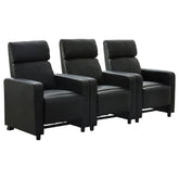 Warren Black Upholstered 3-seater Home Theater
