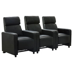 Warren Black Upholstered 3-seater Home Theater