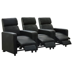 Warren Black Upholstered 3-seater Home Theater