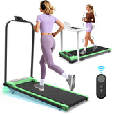 Foldable Treadmill with Handle Bar & Incline, 2 in 1 Upgrade Portable Under Desk Walking Pad and Vibration Pad with Remote Control for Home Office Small Spaces