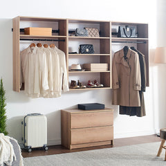 Devi Oak Wall Mounted Wood Closet System