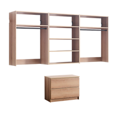 Devi Oak Wall Mounted Wood Closet System