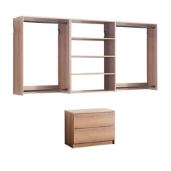 Devi Oak Wall Mounted Wood Closet System