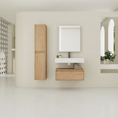 30 inch Wall-Mounted Bathroom Vanity with Resin Sink and Side Cabinet,Soft Close Drawer (KD-Packing), 09430IMO-SC00112IMOx2 Combination Cabinet