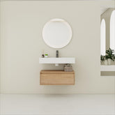 30 inch Wall-Mounted Bathroom Vanity with Resin Sink,Soft Close Drawer,Float Mounting Design