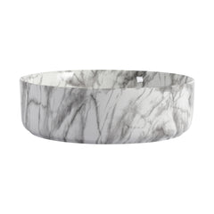 Ceramic Round Above Counter Bathroom Sink Art Basin, White Background With Grey Patterns (BAA0014012QQ)