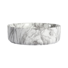Ceramic Round Above Counter Bathroom Sink Art Basin, White Background With Grey Patterns (BAA0014012QQ)