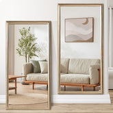 32*70inch full-body floor mirror with Artificial wood frame, elegant design and durability, a must-have for bedrooms, clothing stores and salons