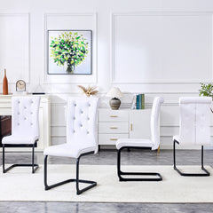 Set of 2,Retro alligator skin Upholstered dining chairs,with Crystal buckle design and Faux Leather design,a touch of elegance and mystery to the dining area,Black spray-painted metal bow leg