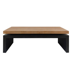 Modern Industrial Coffee Table – Two-Tone Wood Center Table with Floating Top Design 47.6" L * 23.6" W * 16.3" H