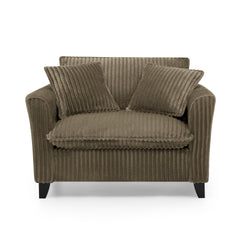 Lazy sofa chair, comfortable single-person sofa chair, with a backrest and soft seat cushion, having armrests on both sides, suitable for living room and bedroom - Brown
