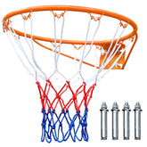 Basketball Rim Replacement Standard 18" Steel Rim Wall Mounted Basketball Goal Hoop with Net for Indoor Outdoor Orange