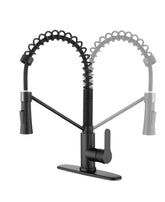 Matte Black Kitchen Faucet Single Handle Kitchen Sink Faucet with Pull Down Sprayer Utility Sink Faucet Single Hole for Laundry Sink Stainless Steel 1.8 GPM