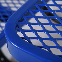 Square Outdoor Steel Picnic Table 46" blue ,with umbrella pole