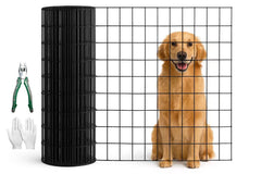 40 INCH × 99 FT black vinyl-coated metal mesh, 16 gauge 2/3 inch black PVC metal mesh, black welded wire mesh support, poultry cage protective fence
