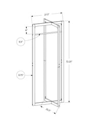 Coat Rack, Hall Tree, Free Standing, Hanging Bar, Entryway, 72"h, Bedroom, White Metal, Contemporary, Modern