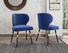 Dining Chair in Blue and Gold