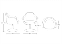 Swivel Lounge Chair in Red