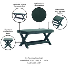 Accent Bench in Forest Green