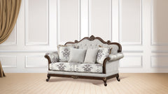 Gloria Traditional Style button tufted Loveseat Ivory