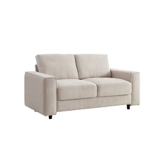 Modern Minimalist 2-Seater Corduroy Sofa, Beige, Suitable for Daily Home Use