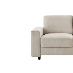 Modern Minimalist 2-Seater Corduroy Sofa, Beige, Suitable for Daily Home Use