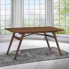 Walnut Finish Dining Table 1pc, Rectangular Tabletop Wooden Kitchen Casual Dining Furniture