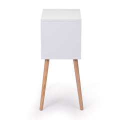 Nightstand with 2 Drawers, Bedside Tables with Solid Wood Legs and Storage, End Table, Side Table, Bedside Furniture for Bedroom, Living Room, White Walnut,2pcs