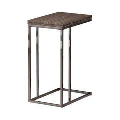 Weathered Grey and Black Snack Table with Expandable Top