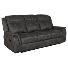 Franklin Charcoal Upholstered Padded Arm Reclining Sofa