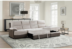 KIA BEIGE/BROWN SECTIONAL WITH PO AND USB