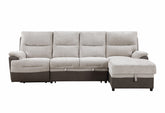 KIA BEIGE/BROWN SECTIONAL WITH PO AND USB