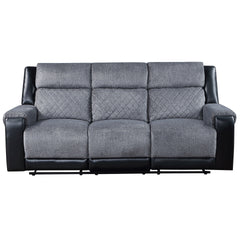 ALICIA GREY/BLACK RECLINING SOFA LOVESEAT AND CHAIR