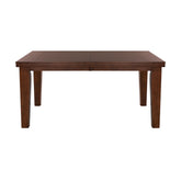 Dark Oak Finish Rectangular 1pc Dining Table with Self-Storing Extension Leaf Wooden Simple Dining Furniture